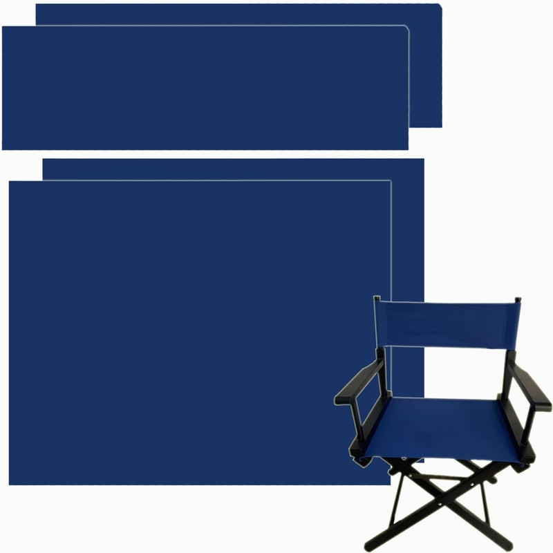 TBACW 2 Set (4pcs) 18''L X 15''W Directors Chair Canvas Replacement Covers Kit for Directors Chairs,Movie Chair Replacement Canvas Seat and Back Oxford Cloth Cover (Blue) - Image 1